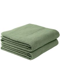 Schiesser , Duschtücher »Turin aus 100% Baumwolle in dezenter Reiskornoptik« MADE IN GREEN by OEKO-TEX , Grün , Obermaterial: 100% Baumwolle ,...