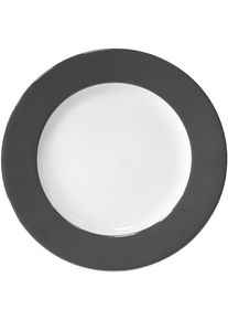 Fink, Speiseteller &raquo;Moments&laquo; &Oslash; 27 cm, Porzellan mit Platinumrand, grau/wei&szlig;, Porzellan, 27 cm, grau/wei&szlig;