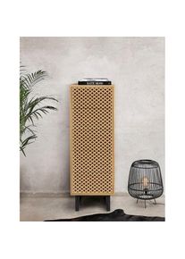 WOODMAN, Hochkommode im skandinavischen Design, mit besonderem Print, FSC , natur, Furnier, Massivholz, Spanplatte, B/H/T: 40 cm x 123 cm x 48 cm, 