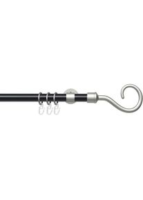 Liedeco , Gardinenstange »Apoll« Ø 20 mm 1 läufig-läufig Fixmaß , schwarz-silber , B/L: 120 cm Ø 20 mm