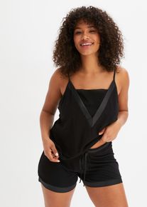 Kort pyjamas av myk viskosemiks, svart, størrelse 44/46 (L), bonprix