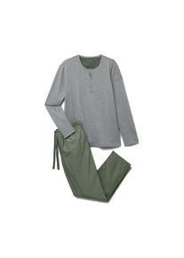 Tchibo - Pyjama-Set mit gewebter Hose - Herren - Gr. S - grau