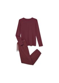 Tchibo - Flanell-Pyjama-Set - Damen - Gr. S - bordeaux