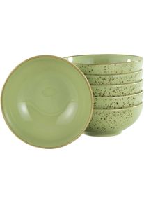 Creatable Müslischale »NATURE COLLECTION« 6 Stk. aus Steinzeug Salatschale in grün, Größe Ø 16,5 cm