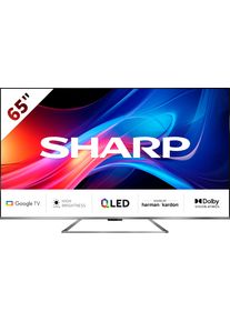 Sharp QLED-Fernseher »4T-C65GP7x« 164 cm/65 Smart-TV in silberfarben, Größe 65