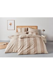 Home Affaire Bettwäsche »Sari« 2 tlg. in verschiedenen Qualitäten in beige, Größe B/L: 80 cm x 80 cm