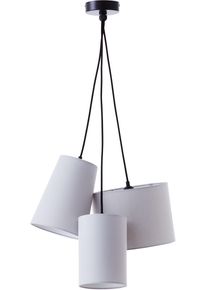 Places of Style Pendelleuchte »Elijah« E27 1 Stk. Hängelampe Textilschirm Ø 44cm in grau