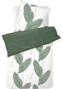 Damai Wendebettwäsche »Blade« 2 Stk. tlg. mit Blattmuster in grün, Größe B/L: 80 cm x 80 cm