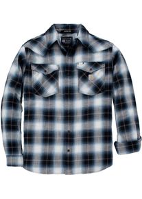 Carhartt Montana Rugged Flex Snap Front, camicia , colore: Grigio/Blu/Nero (N04) , dimensione: XL