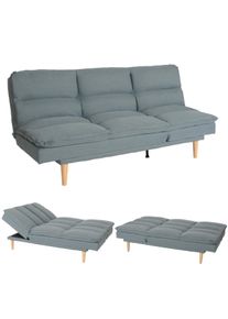 Schlafsofa HWC-M79, Gästebett Schlafcouch Couch Sofa, Schlaffunktion Liegefläche 180x110cm ~ Stoff/Textil blau-grau