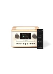 pure Classic C-D4 - De leuke compacte digitale radio met cd-speler, Katoenwit/Eiken