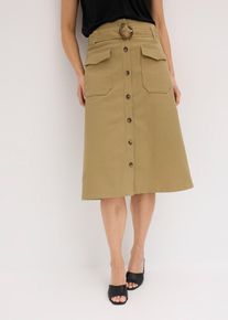 bonprix Femei Fustă din twill, maro, 46