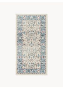 Ručne tkaný koberec do interiéru/exteriéru Leonato Modrá, Ružová, Svetloružová, Biela Umelé vlákno Š 80 x D 150 cm (veľkosť XS) | Westwing Collection