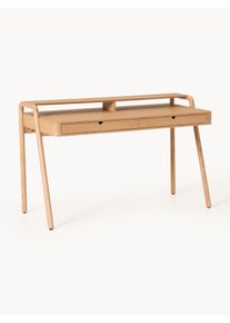 Pracovný stôl z jaseňového dreva Evrak Béžová Drevo, Masívne drevo Š 139 x H 65 | Westwing Collection