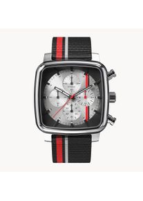 D20 Chronograph Stradale-Men's Watch-Silver/Black-Sapphire-hardened mineral glass-Ocean Plastic Strap &ndash; 41 mm Case &ndash; Quartz Movement-deTomaso