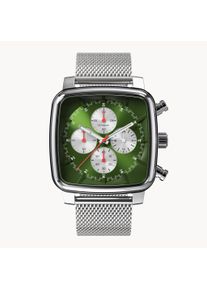 D20 Chronograph Stradale-Men's Watch-Green/Silver-Sapphire-hardened mineral glass-Mesh Strap &ndash; 41 mm Case &ndash; Quartz Movement-deTomaso