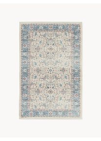 Ručne tkaný koberec do interiéru/exteriéru Leonato Modrá, Ružová, Svetloružová, Biela Umelé vlákno Š 120 x D 180 cm (veľkosť S) | Westwing Collection