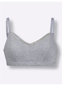 w&auml;schepur Dames Comfort-bh zonder beugel in lichtgrijs gem&ecirc;leerd ,maat 100C, Witt, 95% Katoen, 5% Elastan