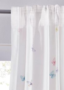 bonprix Cortina de microfibra con estampado de mariposas (1 unidad), multicolor, Al/An: 245/135 cm