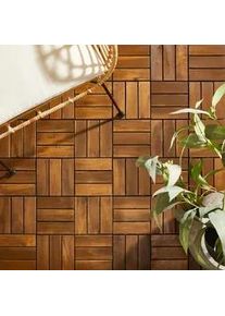Ambia Garden Terrassenfliese , Schwarz, Dunkelbraun , Holz, Kunststoff , Akazie , massiv , 30x2.4x30 cm , Fsc , Teppiche Und Böden, Terrassen- & Balkonböden, Terrassenbelag