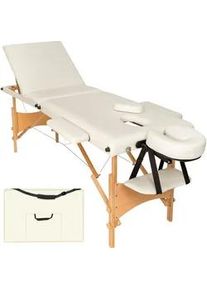 TecTake Massageliege 3 Zonen Daniel,210 x 95 x 84 cm,beige , Beige , Holz , 61x62x185 cm , Freizeit, Wellness, Körperpflege, Wohlfühlprodukte