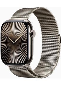 Apple Watch Series 10 Titan 46 mm (2024) | GPS + Cellular | naturlig | Milanesisk loop M/L | naturlig