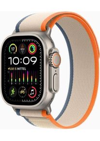 Apple Watch Ultra 2 (2023) | GPS + Cellular | argento | Trail Loop orange/beige M/L