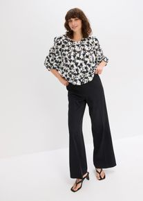 bonprix Femei Bluză cu mâneci scurte din material texturat, alb, 40