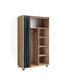 VICCO Kleiderschrank Doros Sonoma 100 x 168 cm offen, mit Rollen , Sonoma Eiche, Sonoma Eiche , Holzwerkstoff , Rechteckig , 100x168x50 cm , Schlafzimmer, Kleiderschränke