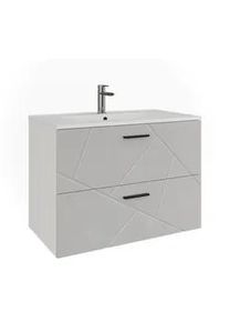 VICCO Waschbeckenunterschrank Irma Weiß/Weiß Hochglanz 80 x 57 cm mit 2 Schubladen , Weiß Hochglanz, Weiß Hochglanz , Holzwerkstoff , Rechteckig , 80x57x44.6 cm , Badezimmer, Badezimmerschränke, Waschbeckenunterschränke