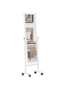 CLP Standspiegel eckig 45/30/150 cm Holz Weiß , 45x150x30 cm , Spiegel, Standspiegel
