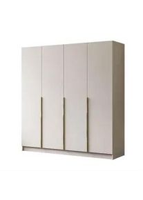 Lookway Kleiderschrank Aurel 4D in Kaschmir mit goldenen Griffen , Kaschmir, Goldfarben , Holzwerkstoff , Uni , 2 Schubladen , Rechteckig , 200x200x57 cm , Schlafzimmer, Kleiderschränke, Drehtürenschränke