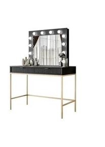 Lookway Schminktisch MIT Spiegel Cortado Gold T104 Schwarz , Schwarz , Holzwerkstoff , 104x78x50 cm , Schlafzimmer, Schminktische
