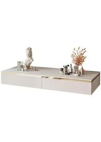Lookway Schminktisch Aurora in Kaschmir ohne Spiegel , Holzwerkstoff , Uni , 2 Schubladen , Rechteckig , 102x15x44 cm , Wohnzimmer, Wohnzimmertische, Konsolentische