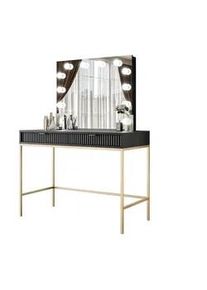 Lookway Schminktisch MIT Spiegel Cortado Elite Gold Schwarz , Schwarz , Holzwerkstoff , 104x78x50 cm , Schlafzimmer, Schminktische