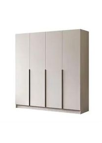 Lookway Kleiderschrank Aurel 4D in Kaschmir mit schwarzen Griffen , Kaschmir, Schwarz , Holzwerkstoff , Uni , 2 Schubladen , Rechteckig , 200x200x57 cm , Schlafzimmer, Kleiderschränke, Drehtürenschränke
