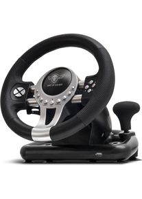 Spirit Of Gamer Race Wheel Pro 2 (PS3, PC, PS4, Xbox One X, Xbox Series X, Xbox One S, Xbox Series S), Gaming Controller, Schwarz, Silber