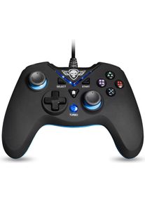 Spirit Of Gamer SOG-WXGP Gaming-Controller, USB Gamepad Analog / Digital PC, Playstation 3 (PS3, PC), Gaming Controller, Blau, Schwarz