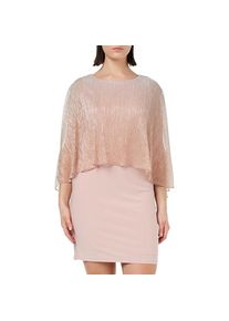 Gina Bacconi, Damen, Kleider, Chiffon Cocktailkleid mit Foliencape und Glitzerverzierung, Rosa, (42)