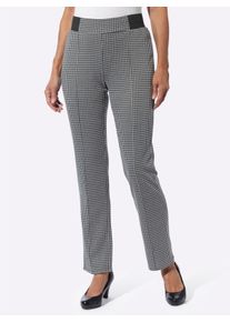 Dames Jerseybroek in verschillende dessins in zwart/steengrijs pepita ,maat 38, WITT, 95% Polyester, 5% Elastan