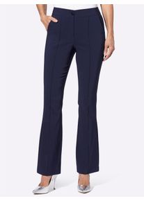 Dames Bengalinebroek in licht uitlopend model in marine ,maat 38, WITT, 72% Viscose, 25% Polyamide, 3% Elastan