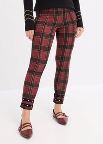 bonprix Női Jegging arany sz&iacute;nben f&eacute;nylő szegecsekkel, piros, 32/34