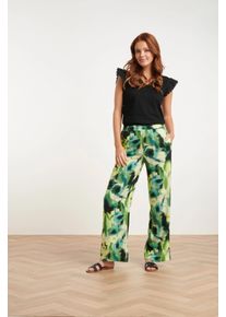 Smashed Lemon 24428 mashed lemon zomer wijde broek met abstracte