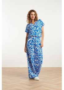 Smashed Lemon 25004 wijde broek met te abstracte print |