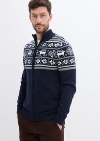 bonprix Bőrbar&aacute;t norv&eacute;gmint&aacute;s k&ouml;t&ouml;tt kardig&aacute;n tiszta pamutb&oacute;l, k&eacute;k, 52/54 (L)