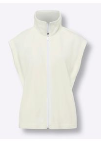 Damen Fleeceweste mit überschnittenen Schultern in ecru ,Größe 38, WITT, 100% Polyester