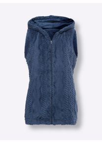 Damen Fleeceweste aus Teddy-Fleece in jeansblau ,Größe 38, WITT, 100% Polyester