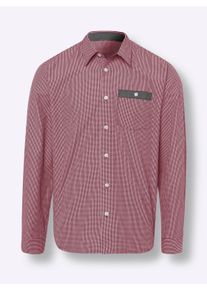 Heren Geruit overhemd in donkerrood/wit geruit ,maat 39/40, WITT, 50% Katoen, 50% Polyester