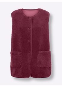 Damen Fleeceweste zum Kn&ouml;pfen in malve ,Gr&ouml;&szlig;e 52, WITT, 100% Polyester