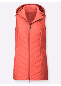 Damen Steppweste in langer Form in terra ,Größe 46, WITT, 100% Polyester. Wattierung: 100% Polyester